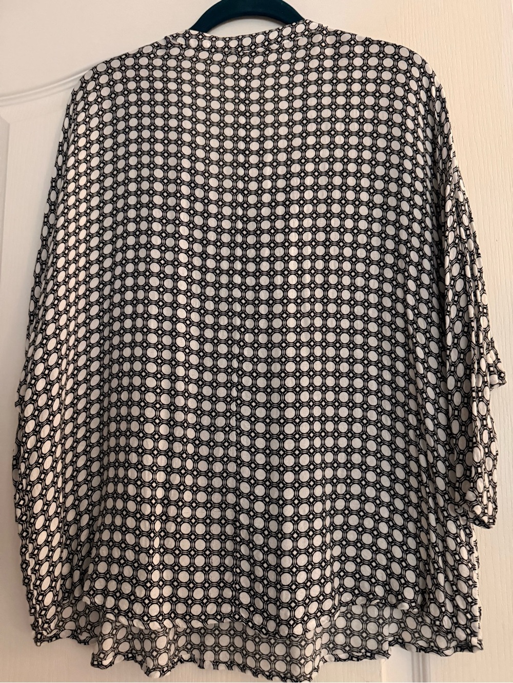 Esprit Black & White Circular Print V-Neck Blouse - Picture 2 of 2